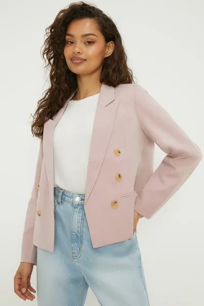 Укороченный фактурный пиджак Petite Dorothy Perkins, розовый