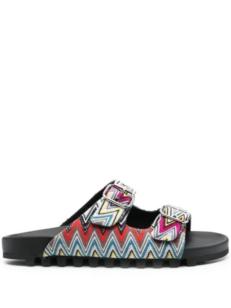 Missoni шлепанцы с узором зигзаг, черный