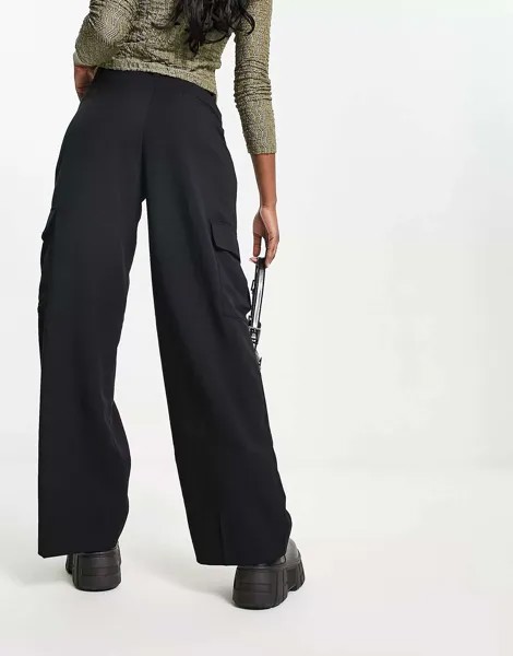 Черные брюки-карго Monki