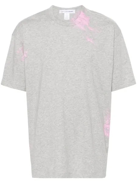Comme Des Garçons Shirt футболка с эффектом разбрызганной краски, серый