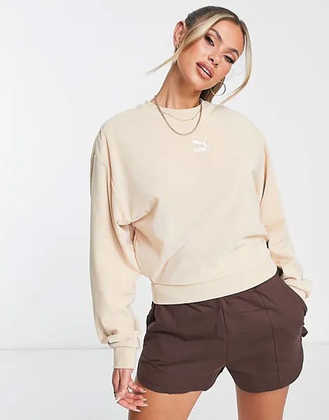 Бежевый свитшот из сетки из органзы Puma — эксклюзивно для ASOS