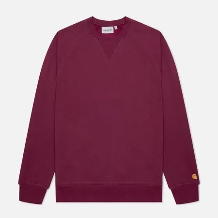 Мужская толстовка Carhartt WIP Chase 13 Oz, цвет бордовый, размер S