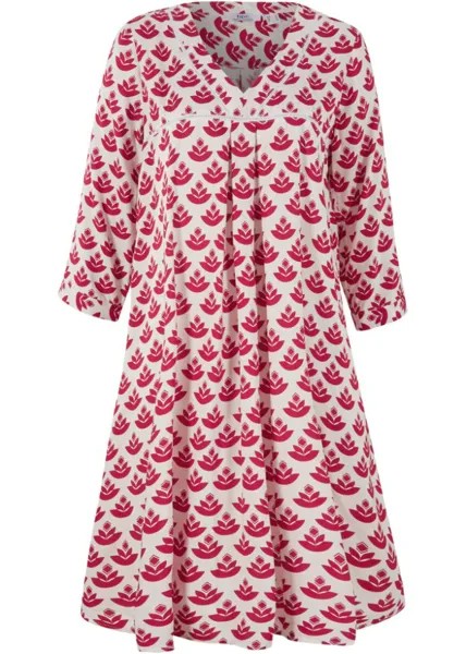 Короткое платье-туника с кружевной вставкой Bpc Bonprix Collection, красный