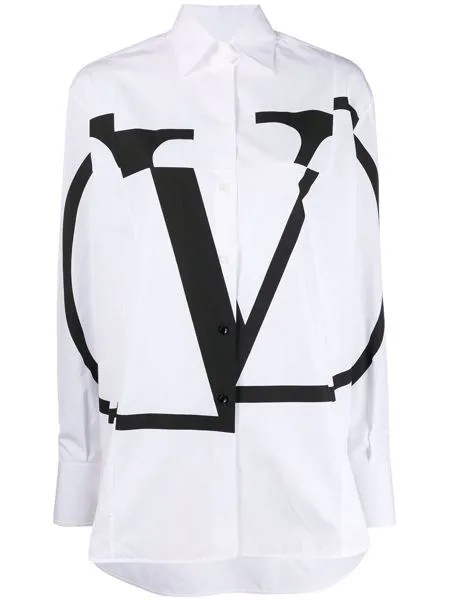 Valentino рубашка оверсайз с логотипом VLogo