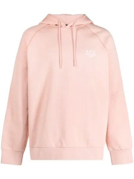 A.P.C. худи Oscar с вышитым логотипом, розовый