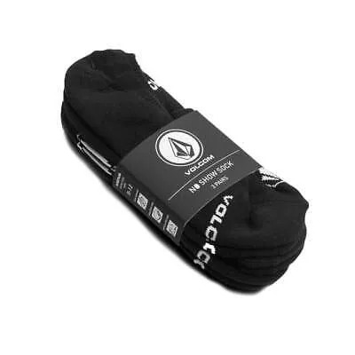Volcom No Show Stone Liner Sock (черный) Мужские носки 3 шт. в упаковке
