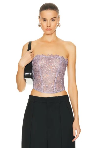 Топ Fleur Du Mal Whitney Embroidery Corset, цвет Thistle