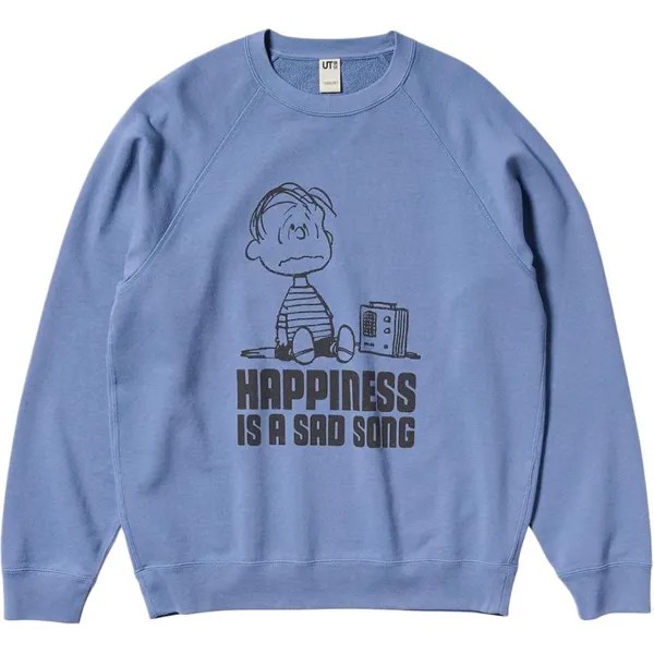 Свитшот X PEANUTS Co-branded Series унисекс небесно-голубой Uniqlo, голубой