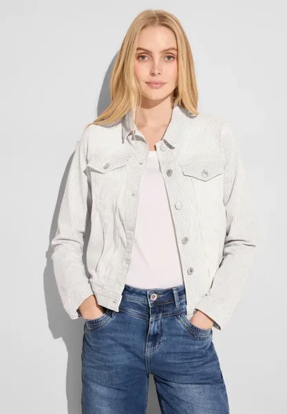 Джинсовая куртка STREET ONE, без капюшона, с нагрудными карманами, цвет Sand Stripe Washed