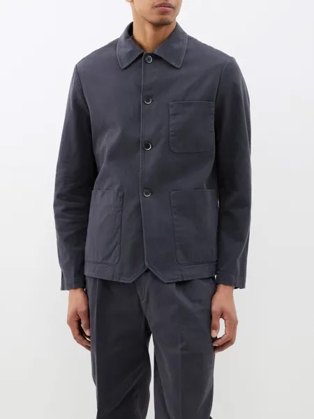 Пиджак из смесового хлопка с накладными карманами visal mante Barena Venezia, синий