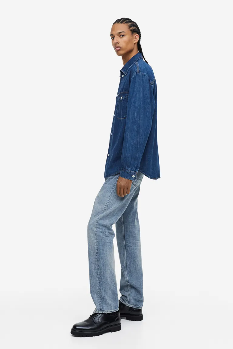 Обычные прямые джинсы triple a H&M, синий