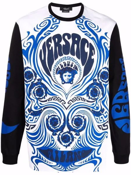 Versace футболка с длинными рукавами и принтом Medusa Music