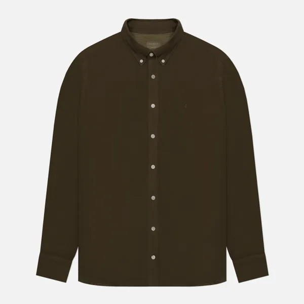 Мужская рубашка Hackett Garment Dyed Linen B Slim Fit оливковый, Размер S