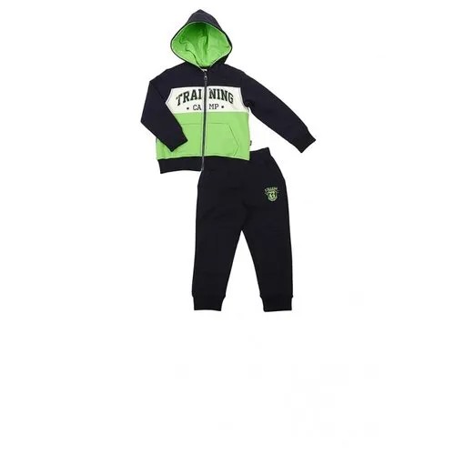 Комплект одежды  Mini Maxi для мальчиков, брюки и толстовка, повседневный стиль, размер 92, синий, зеленый