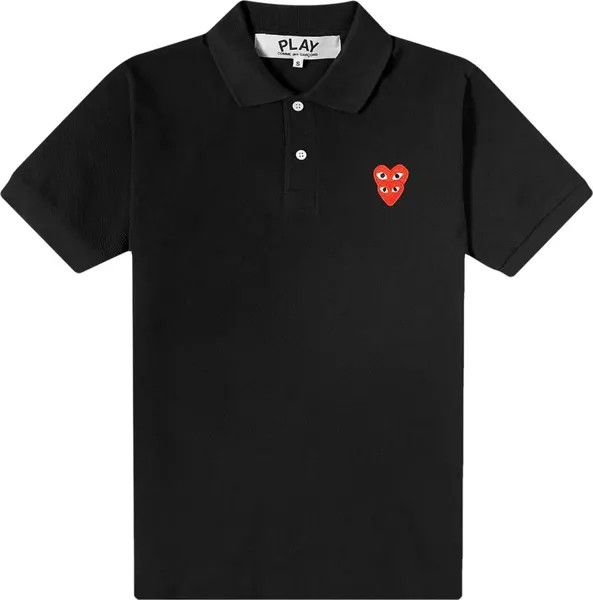 Поло Comme des Garçons PLAY Heart Logo Polo 'Black', черный
