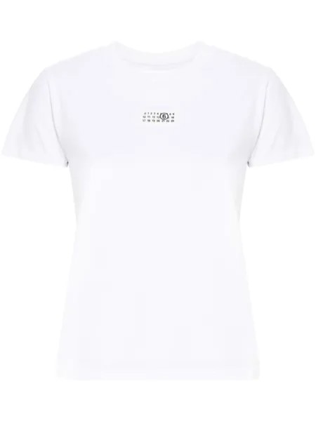 MM6 Maison Margiela футболка из хлопка с рисунком в виде цифр, белый