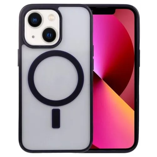 Накладка PC+TPU с MagSafe для iPhone 14, прозрачный-черный