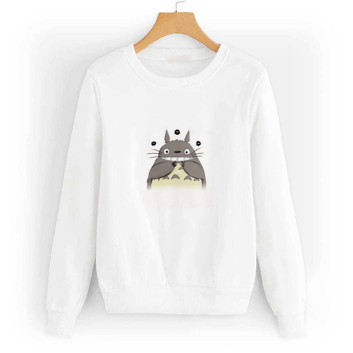 Свитшот белый CoolPodarok Мультфильм.Тоторо с мошками