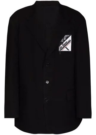 Raf Simons однобортный пиджак с нашивкой-логотипом