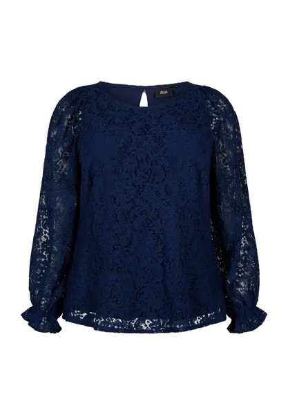 Блуза WITH LONG SLEEVES Zizzi, темно-синий