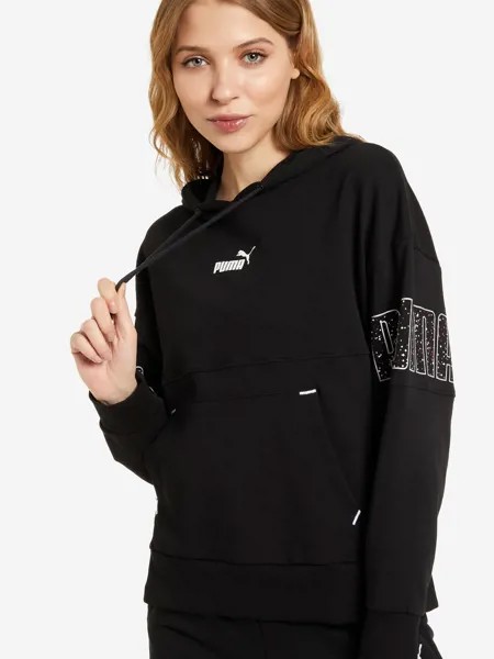Худи женская PUMA Power Colorblock Stardust, Черный