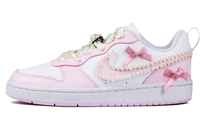 Кроссовки Nike Court Borough 2 Skateboarding Shoes Women's Low-top Pink, цвет Powdery little fragrance