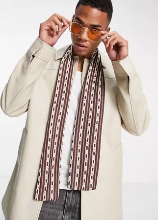 Коричневый шарф с принтом цепочки ASOS DESIGN-Коричневый цвет