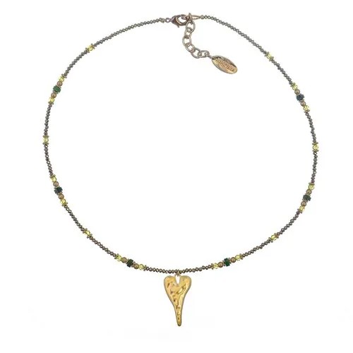 Колье Lanzerotti, Limonata, с варисцитом, кристаллами и сердцем, LZ-23.04-141 золотистый