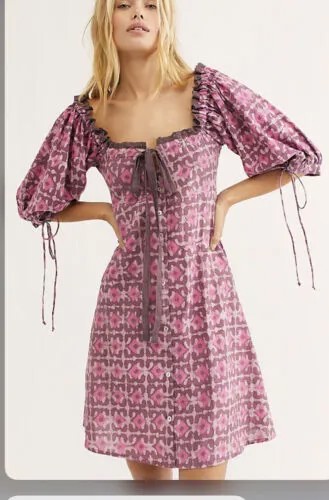 МИНИ-ПЛАТЬЕ FREE PEOPLE KINGA CSILLA ВОЩЕНОЕ АМБРОСОВОЕ МИНИ-ПЛАТЬЕ С КРУЖЕВНОЙ ОТДЕЛКОЙ 4