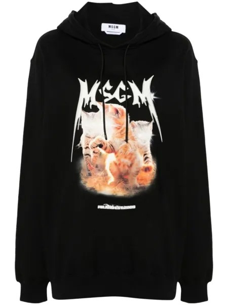 MSGM худи с графичным принтом, черный