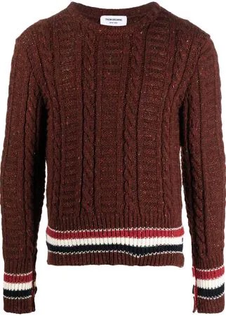 Thom Browne джемпер фактурной вязки с полосками RWB