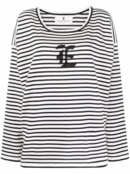 Ermanno Scervino long-sleeve logo striped T-shirt