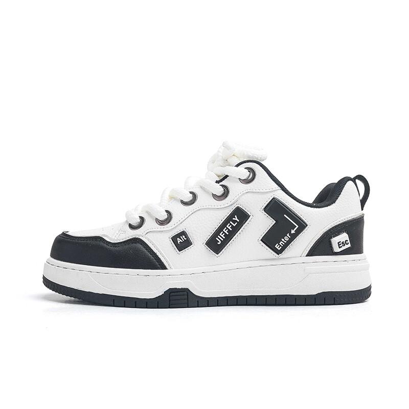 Кроссовки Jifffly Skateboarding Shoes Unisex Low-top, черный/белый