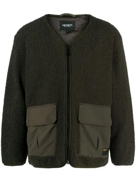 Carhartt WIP флисовая куртка Devin Liner с V-образным вырезом, зеленый