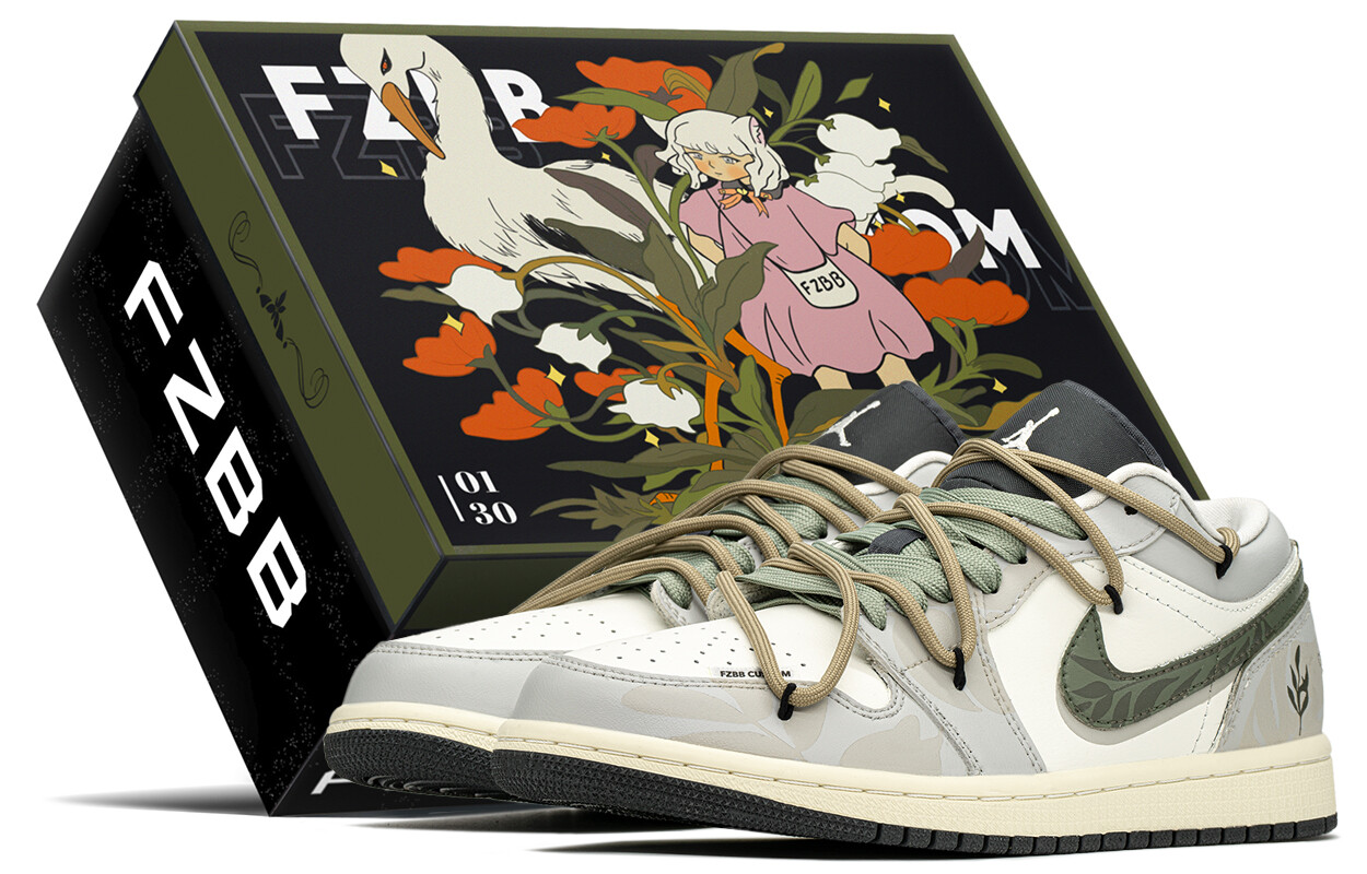 Кроссовки Air Jordan 1 Vintage Basketball Shoes Women's Low-top Green, зеленый
