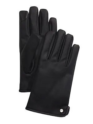 CALVIN KLEIN Мужские черные перчатки без шнуровки из искусственной кожи на флисовой подкладке для холодной погоды, L