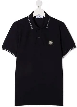 Stone Island Junior рубашка поло с нашивкой-логотипом
