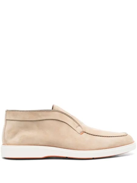 Santoni лоферы со вставками, нейтральный цвет