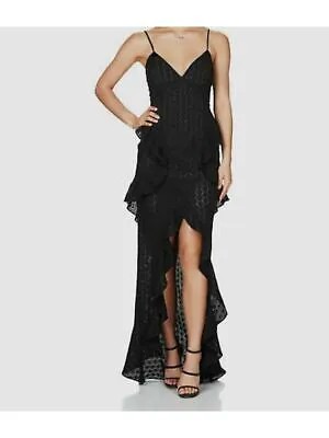 NOOKIE Женское черное длинное вечернее облегающее платье без рукавов с высоким вырезом спереди M