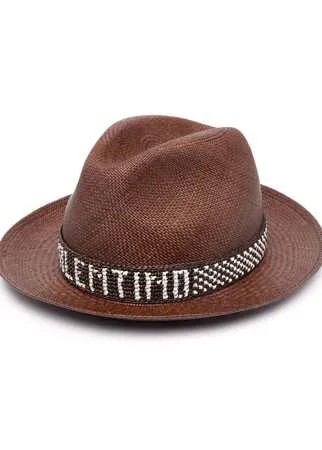 Valentino соломенная шляпа с логотипом