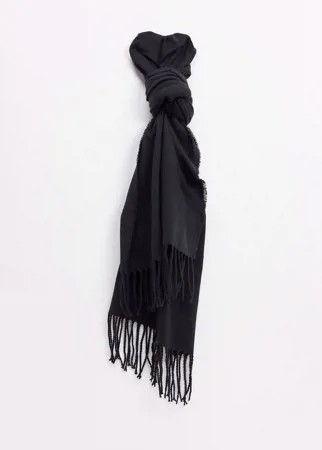 Черный шарф из переработанного материала Monki Greta