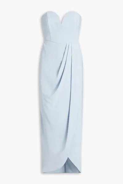 Атласное платье макси без бретелек с драпировкой Shona Joy, голубое небо