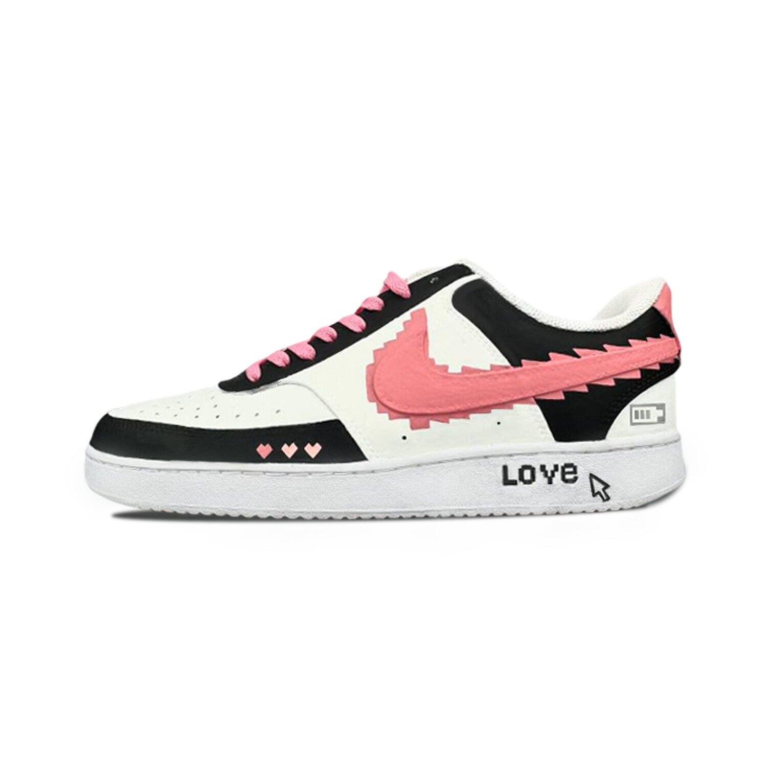 Кроссовки Nike Court Vision 1 Skateboarding Shoes Women's Low-top White/black/pink, красный