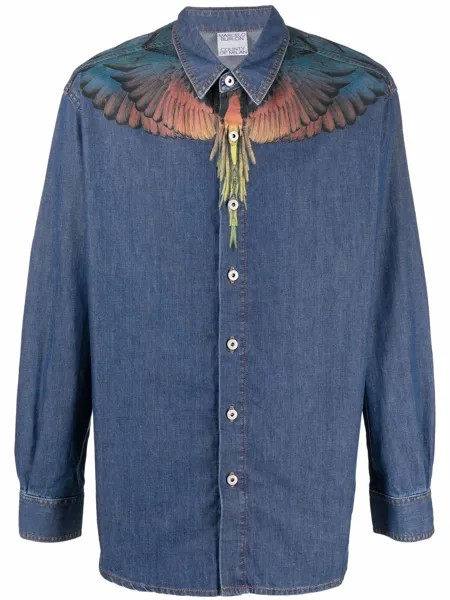 Marcelo Burlon County of Milan джинсовая рубашка с принтом Wings
