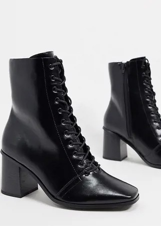 Черные ботинки для широкой стопы с квадратным носом ASOS DESIGN-Черный цвет