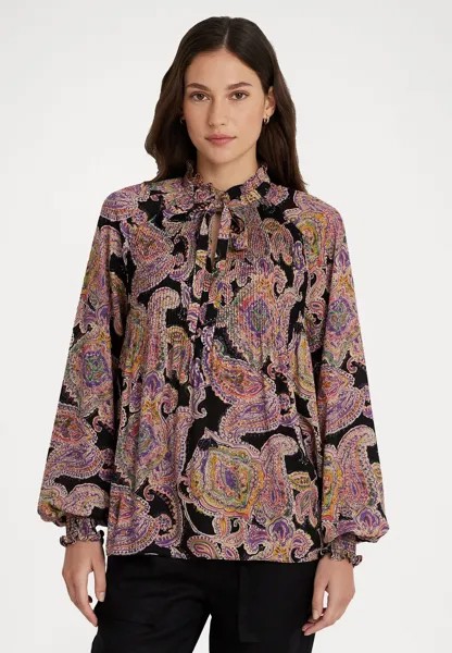 Блузка Lauren Ralph Lauren VLADMITUS LONG SLEEVE BLOUSE, цвет black/yellow/multi