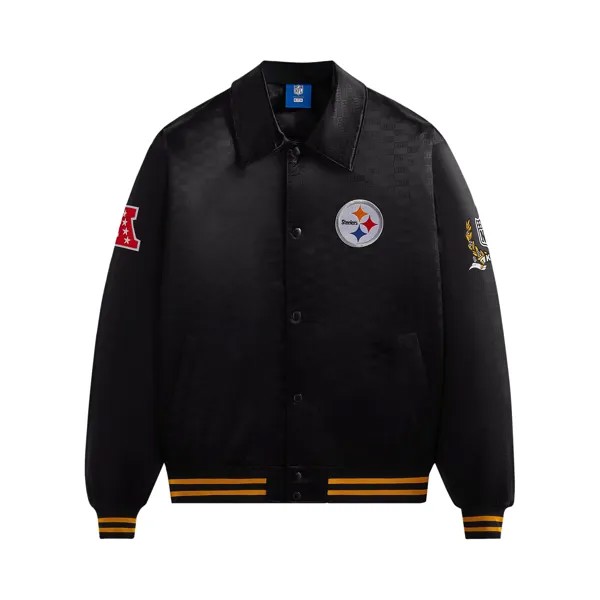 Kith For The NFL: атласный бомбер Steelers черный