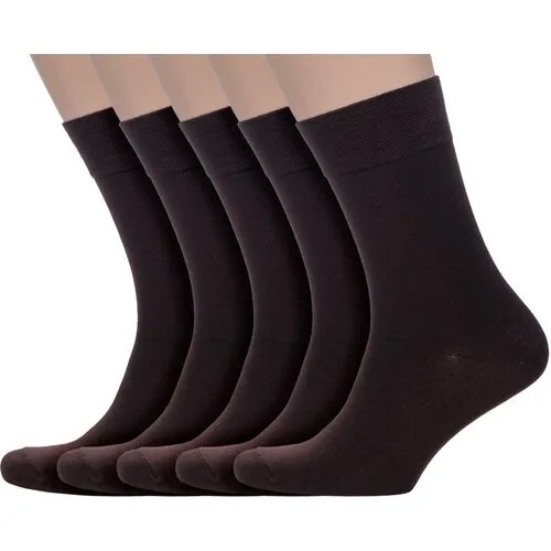 Носки PARA socks, 5 пар, размер 25-27, коричневый