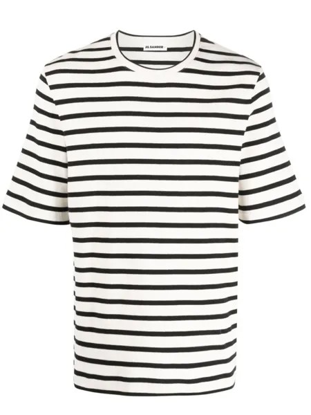 Jil Sander футболка в полоску, нейтральный цвет