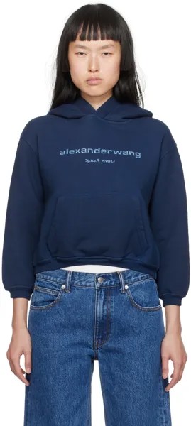 Alexander Wang Темно-синее худи с блестками